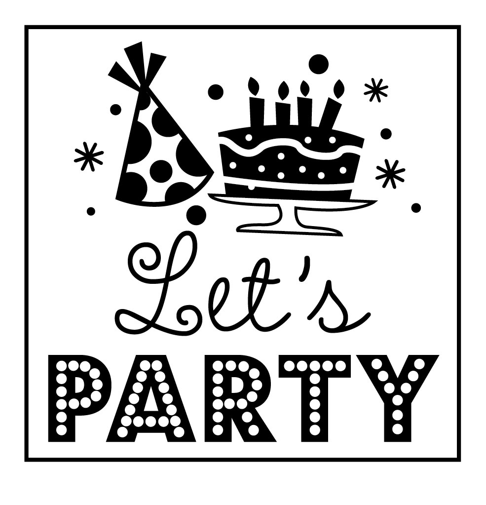 Mix & Match Salutations Let's Party Stamp Three Designing Women Mix and Match Salutations Lets Party